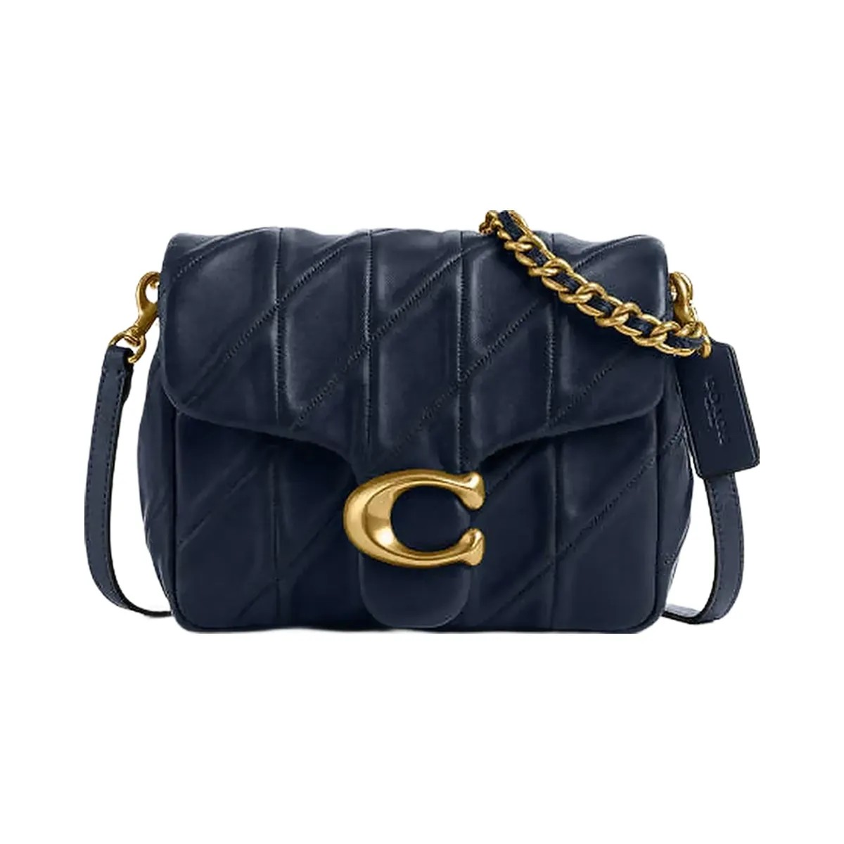Coach Times Square Tabby Shoulder Bag With Quilting Brass-Dark Navy - HypeFly India View 1