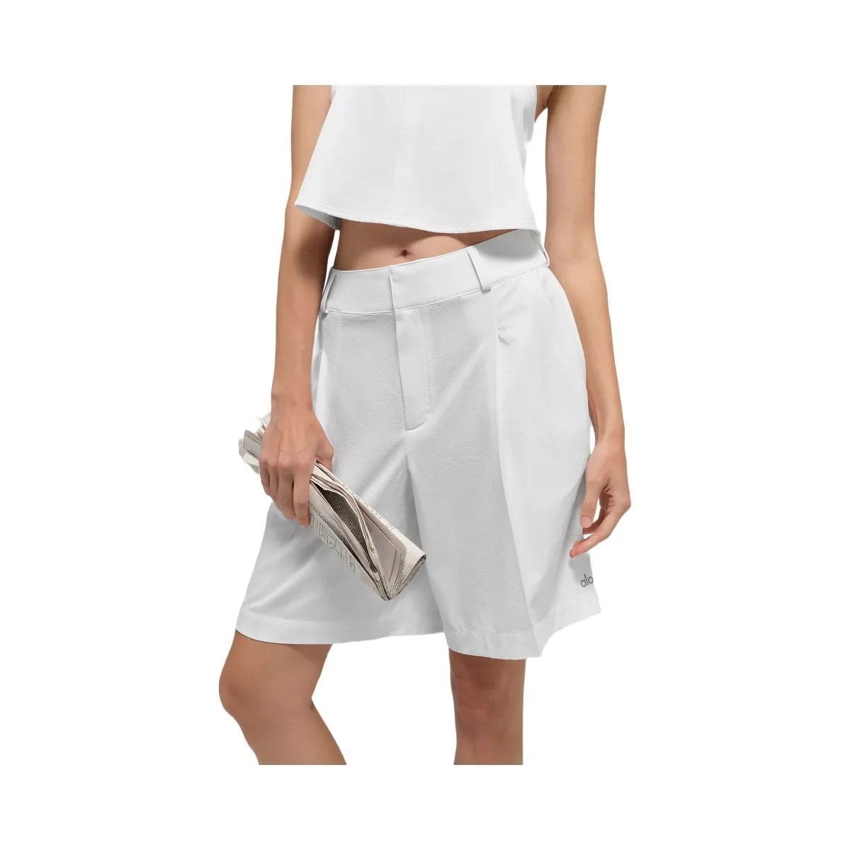 Alo Women's High-Waist Dreamscape Short - Semi Sheer White - HypeFly India View 3