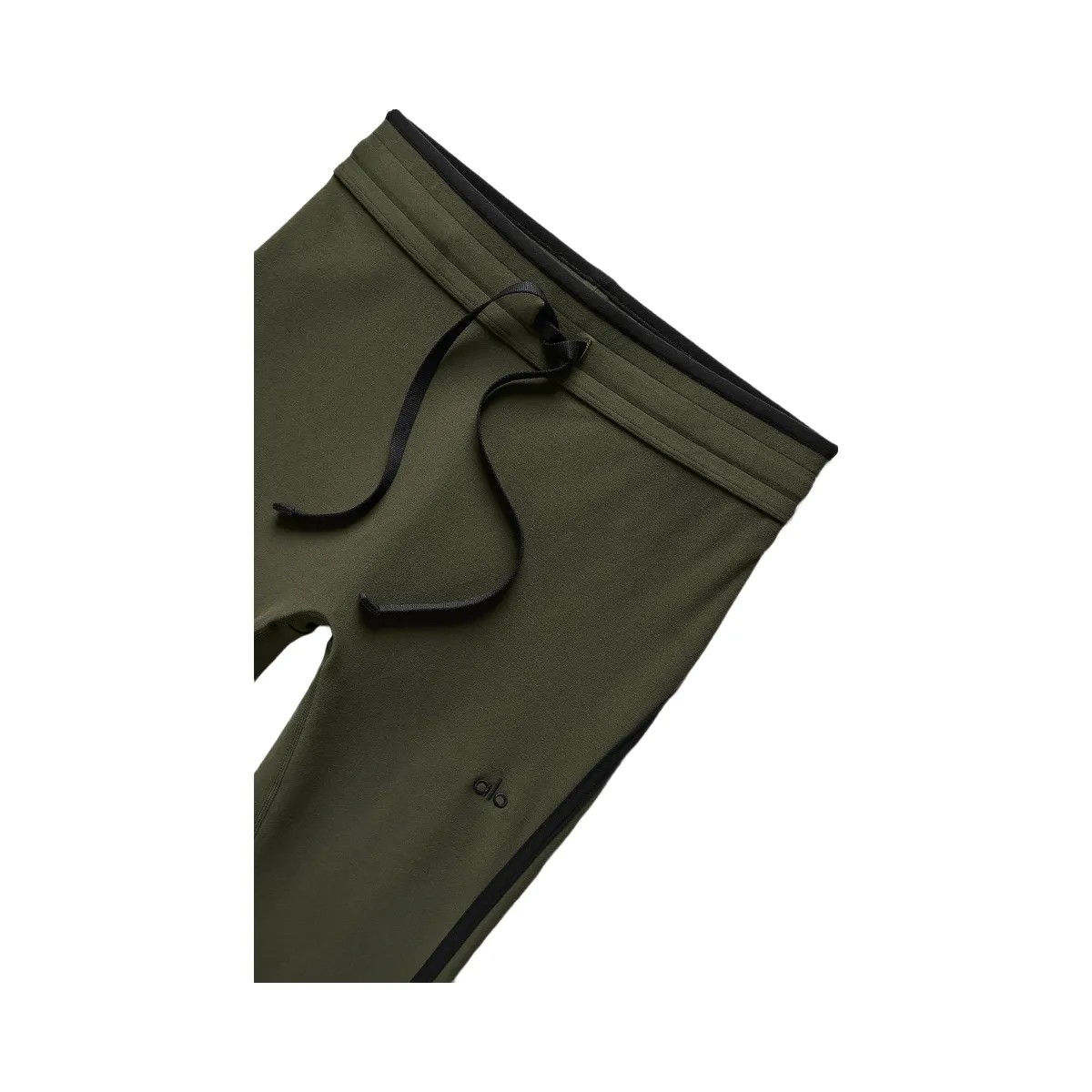 Alo Women's Airbrush High-Waist Race Pace Capri - Green Olive/Black - HypeFly India View 6