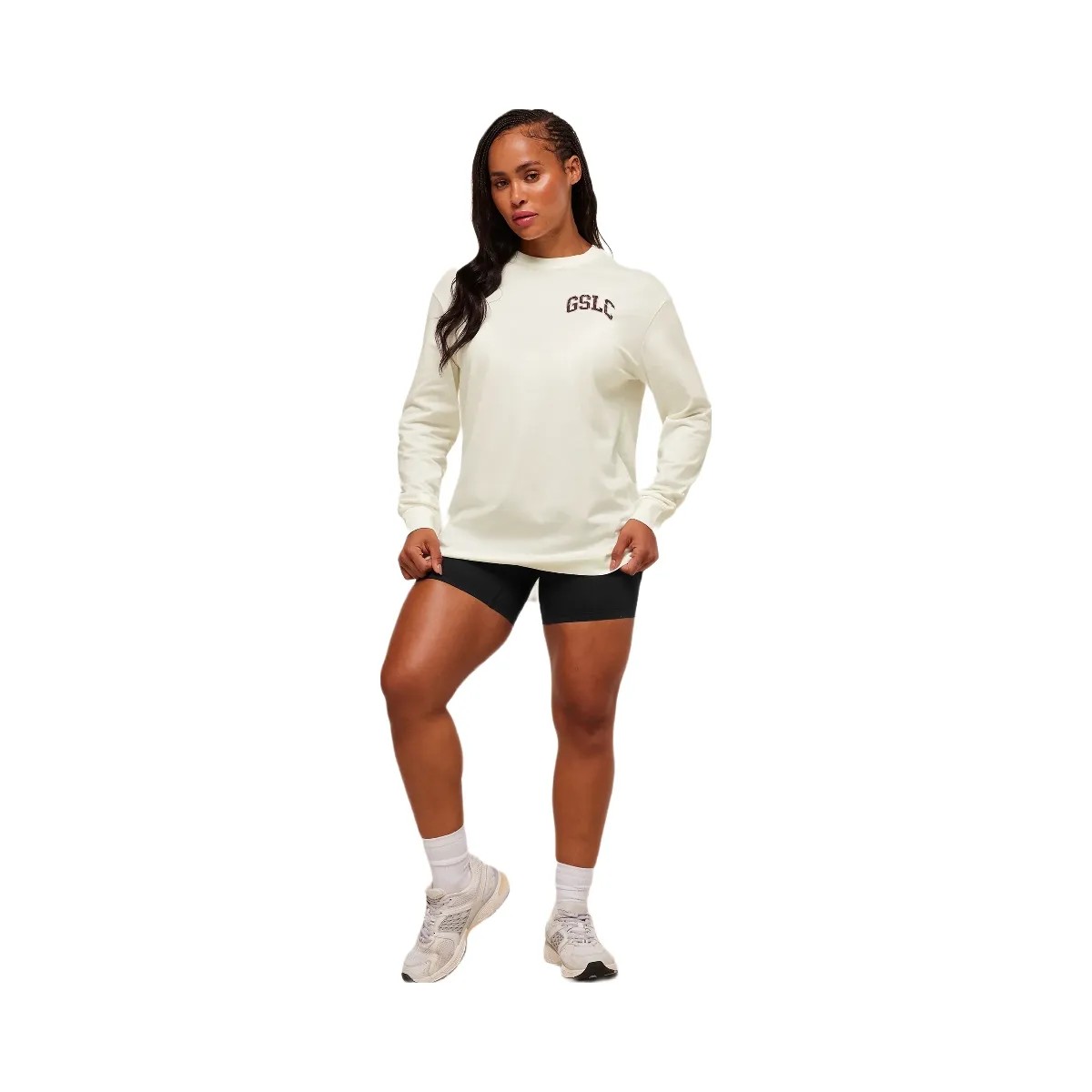 Gymshark GSLC Graphic Oversized Long Sleeve Top - Soft White - HypeFly India View 5