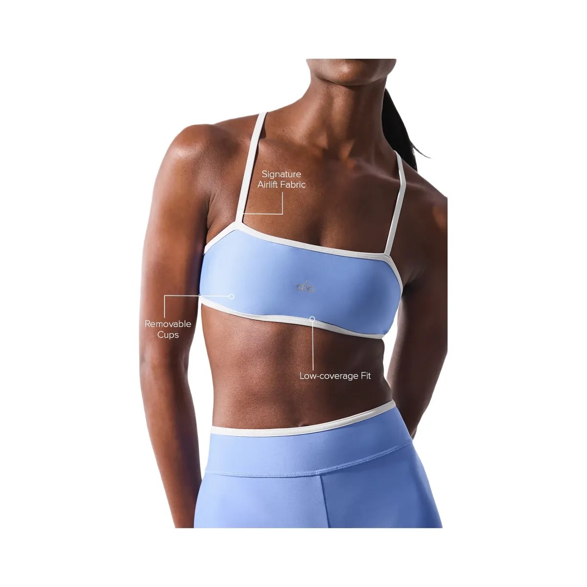 Alo Women's Airlift Charger Bra - Crystal Clear Blue/White - HypeFly India View 1