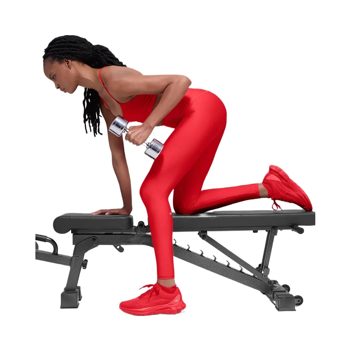 Alo Women's Airlift Winter Warm High-Waist Legging - Bright Red - HypeFly India View 4