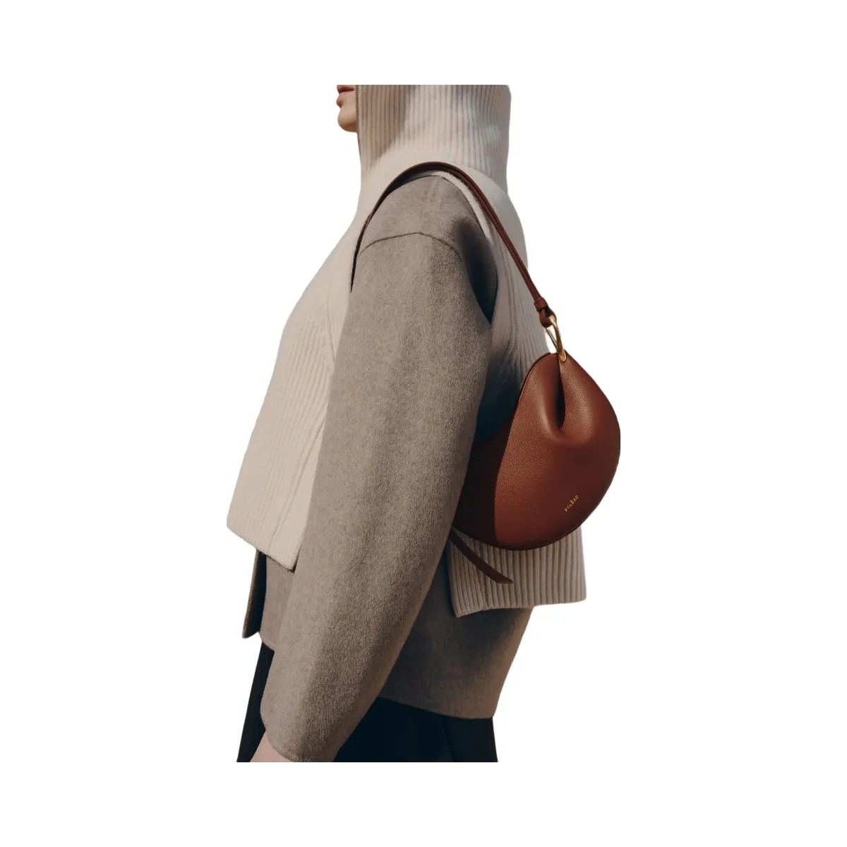 Polene Tonca Textured Cognac - HypeFly India View 6