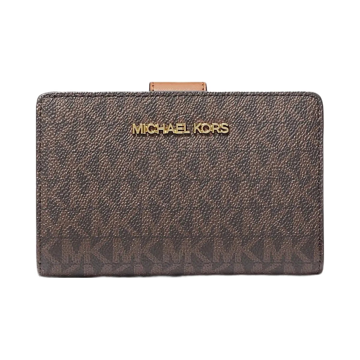 Michael Kors Medium Signature Logo Wallet Brown - HypeFly India View 1