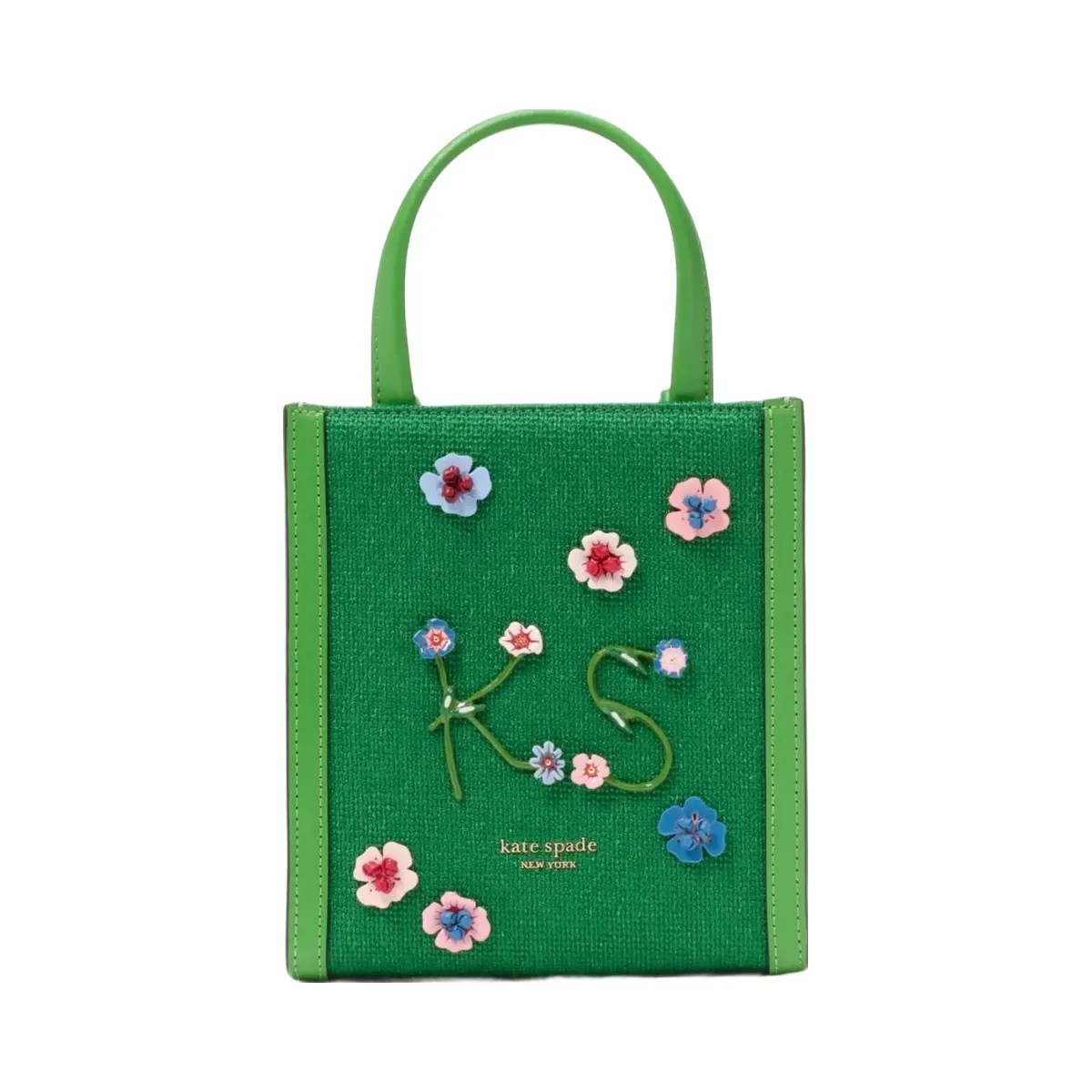 Kate Spade Manhattan Floral Appliqué Chenille Mini Tote Watercress Multi - HypeFly India View 1