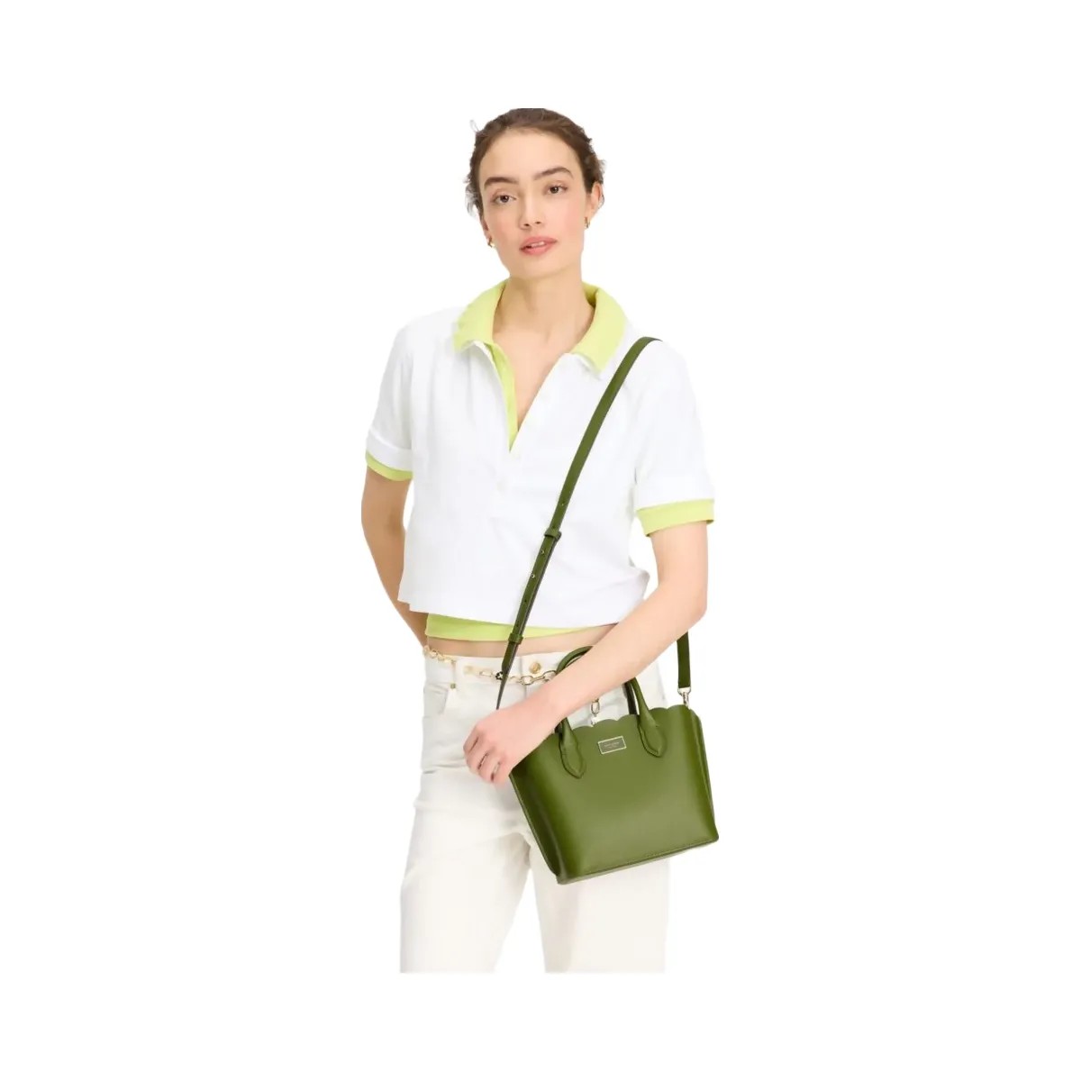 Kate Spade Suite Scalloped Crossbody Tote Jungle Vine - HypeFly India View 3