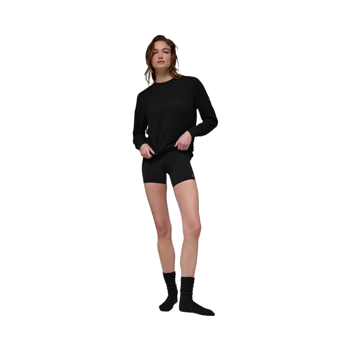 Alo Women's Soho Pullover - Black - HypeFly India View 4