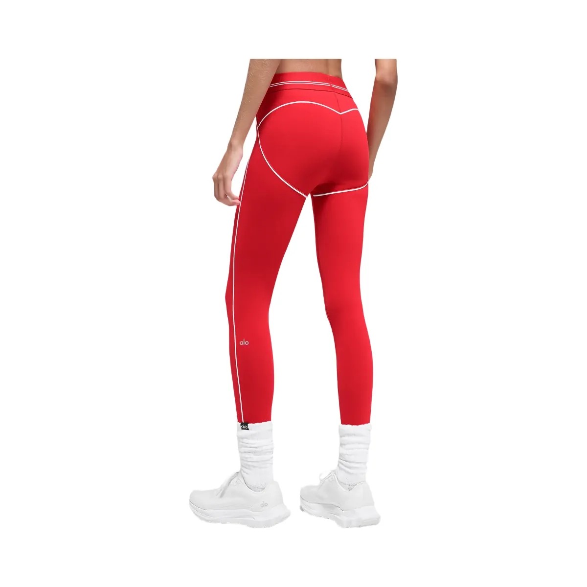 Alo Women's Airbrush High-Waist 7/8 Heart Throb Legging - Bright Red/White - HypeFly India View 2
