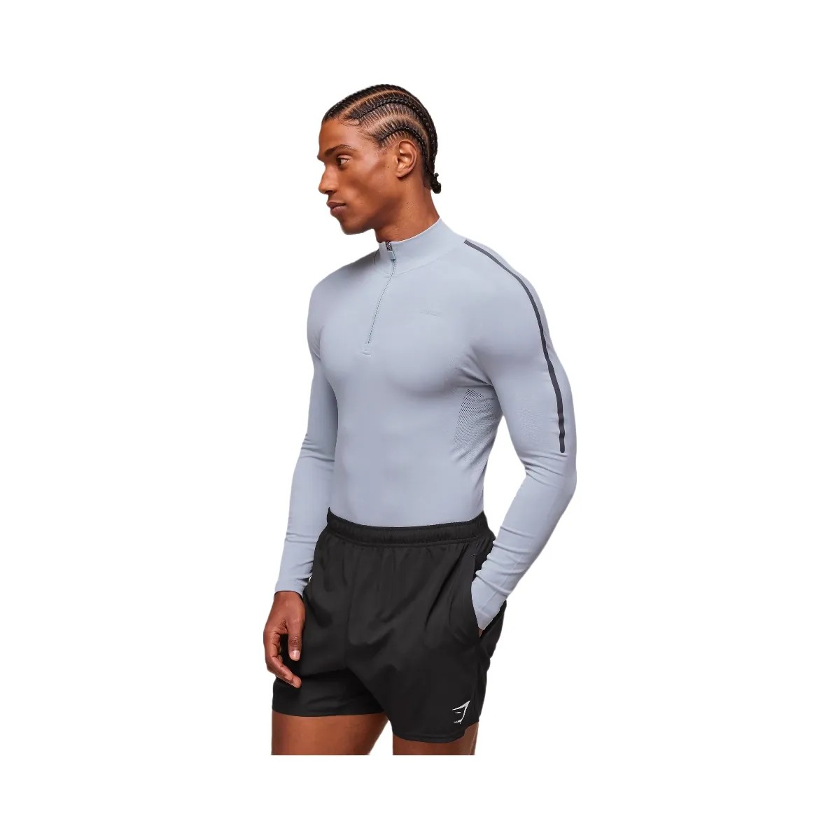 Gymshark everywear Warp Knit 1/4 Zip - Pale Blue - HypeFly India View 4