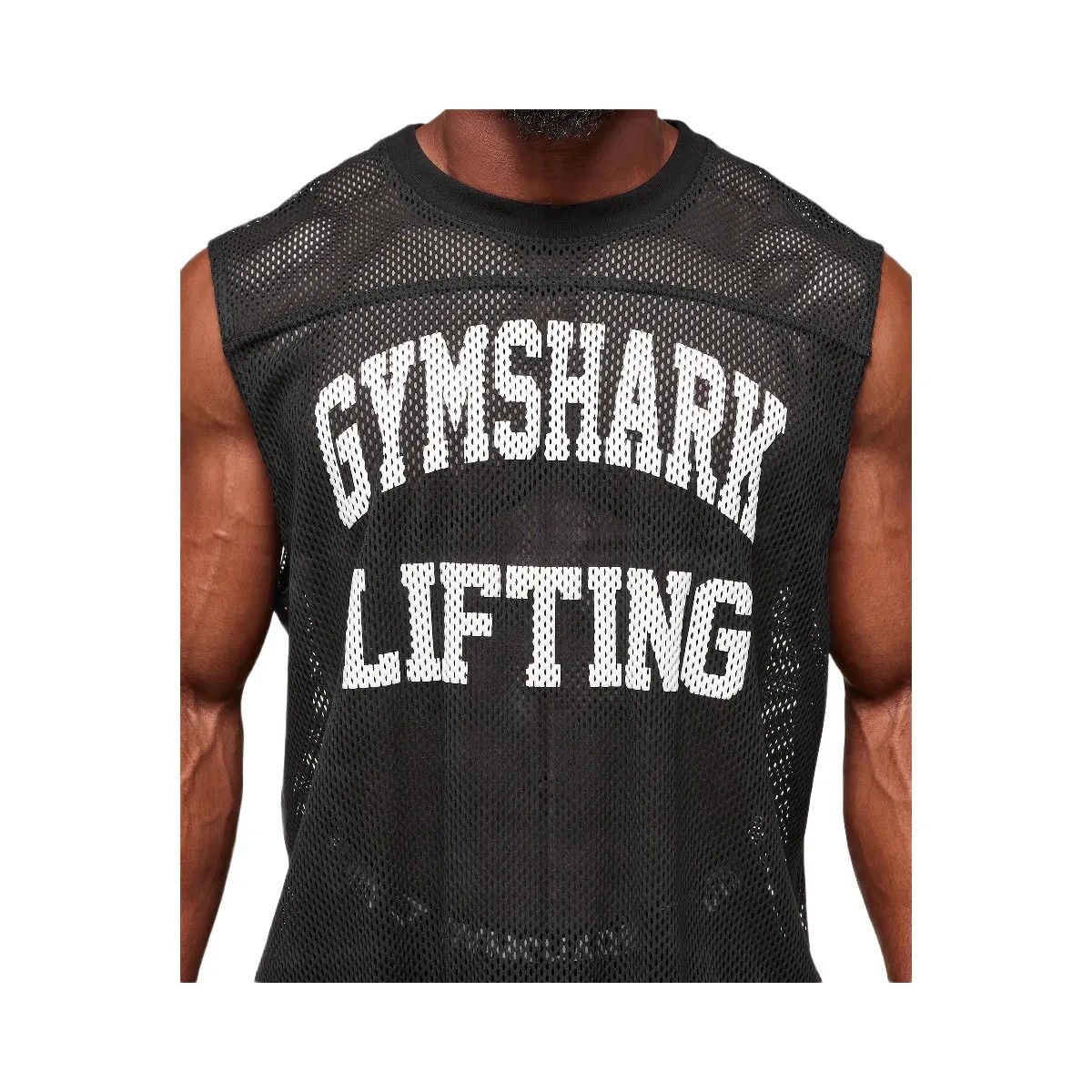 Gymshark Mesh Oversized Tank - Black - HypeFly India View 4