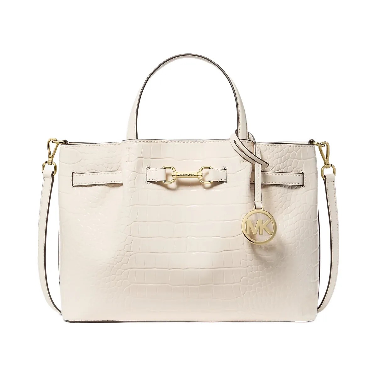 Michael Kors Carson Medium Crocodile Embossed Satchel Lt Cream - HypeFly India View 1