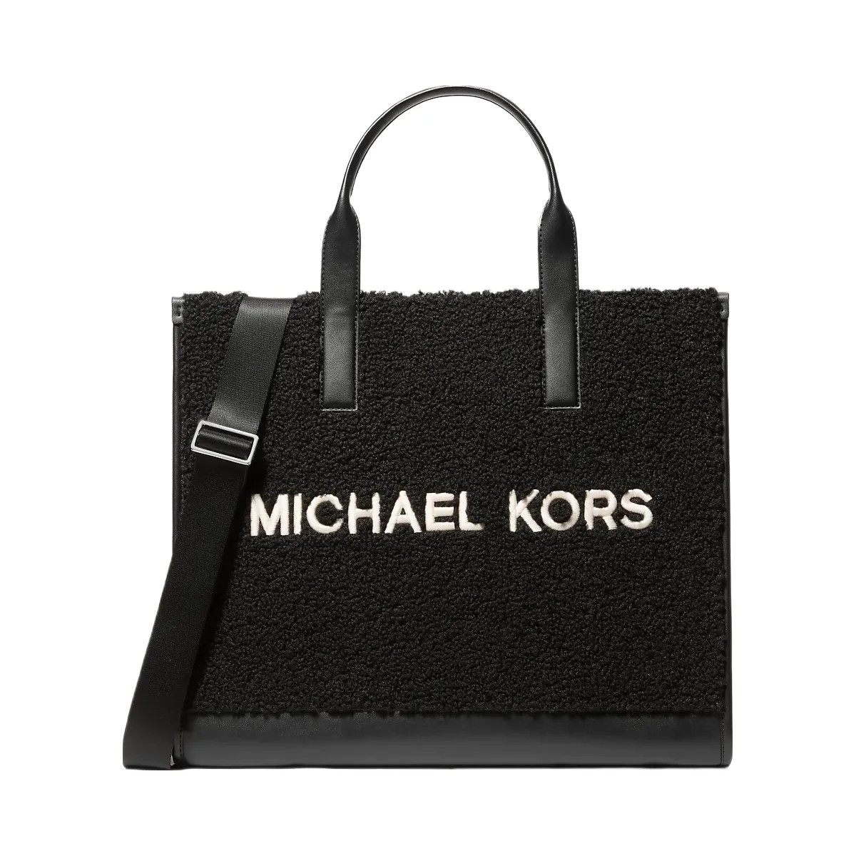 Michael Kors Cooper Medium Sherpa Convertible Tote Bag Black - HypeFly India View 1