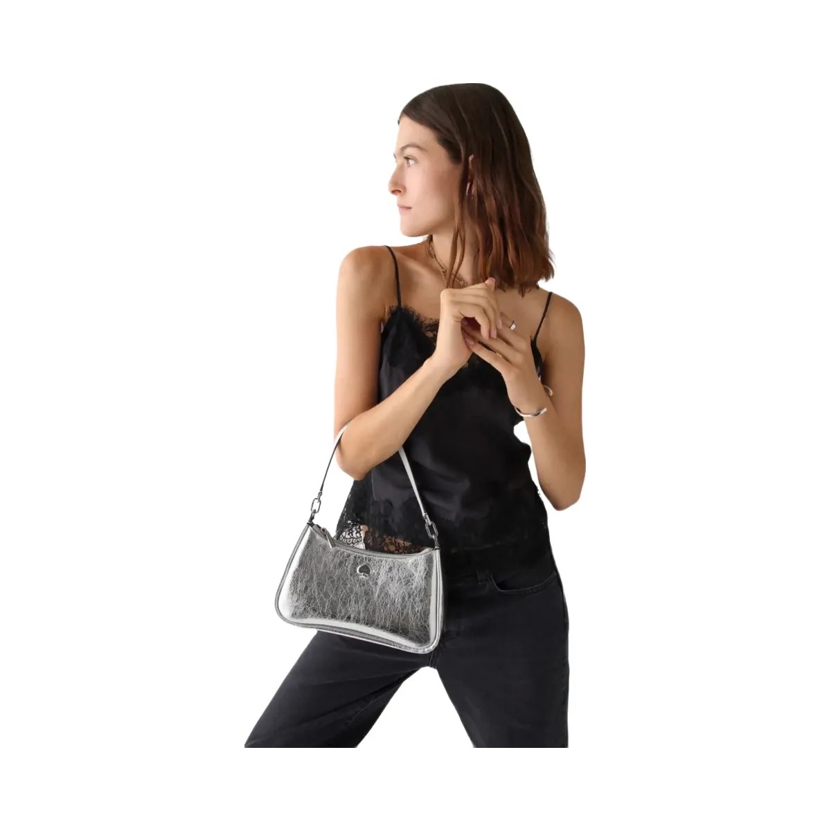 Kate Spade Kayla Small Convertible Shoulder Bag Silver - HypeFly India View 2