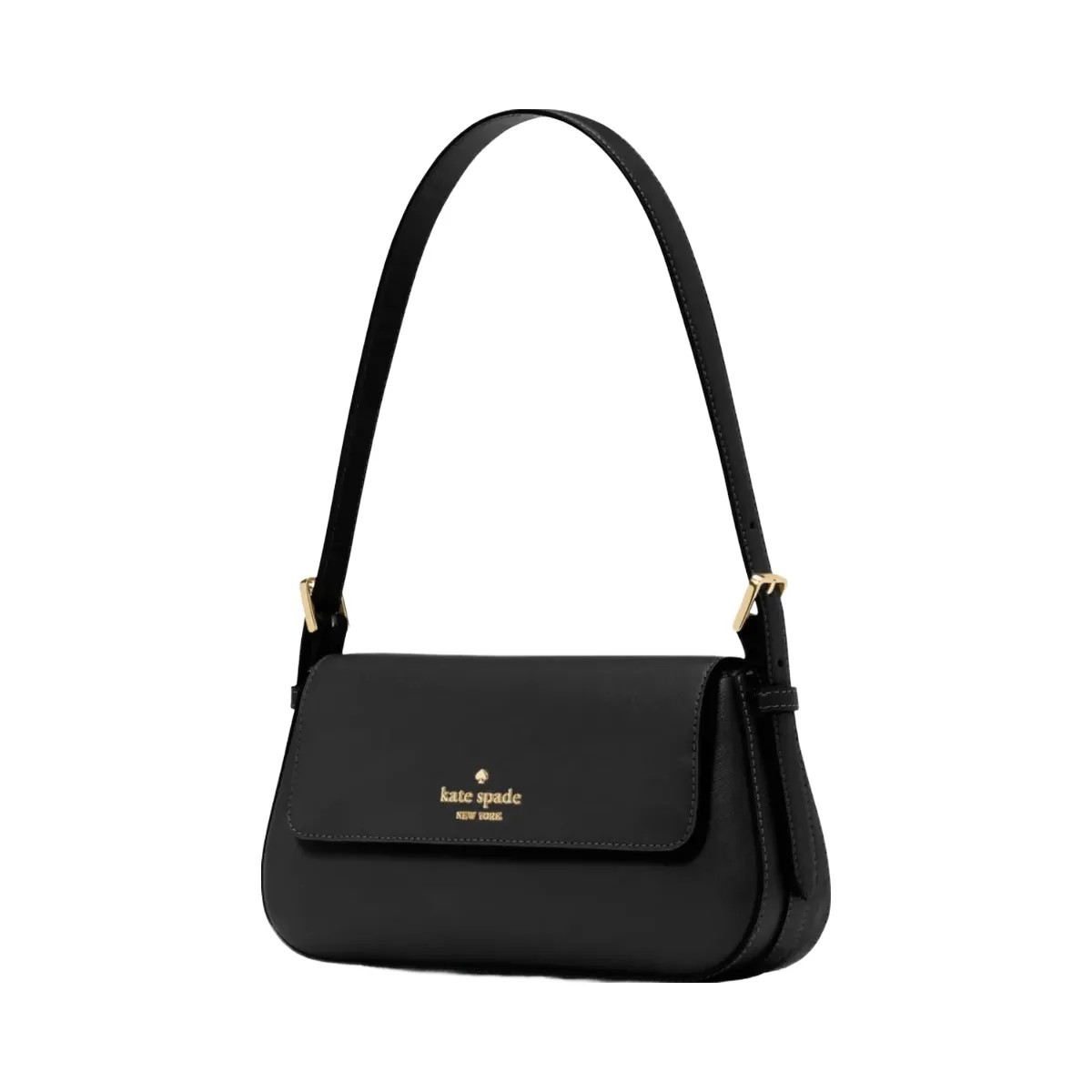 Kate Spade Madison Saffiano Leather Small Flap Shoulder Bag Black - HypeFly India View 3