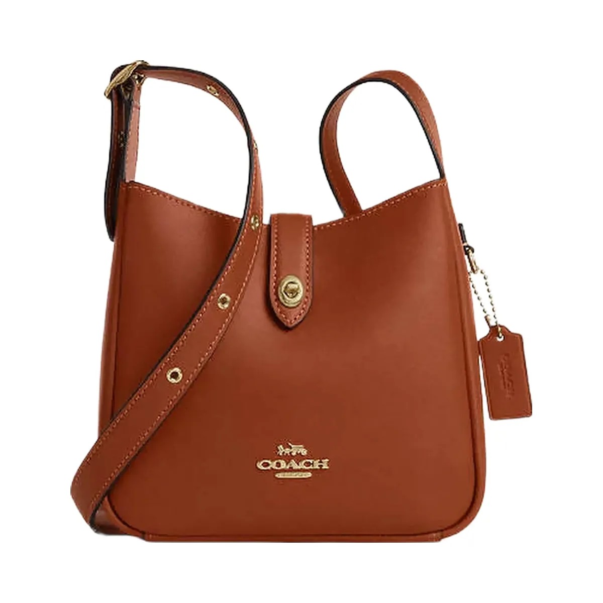 Coach Hadley Mini Crossbody Bag Smooth Leather-Gold-Tan - HypeFly India View 1