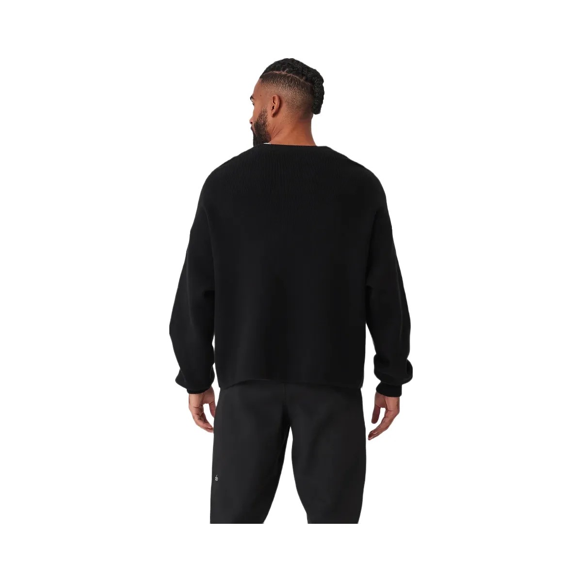Alo Men's Scholar Cardigan Sweater - Black - HypeFly India View 3
