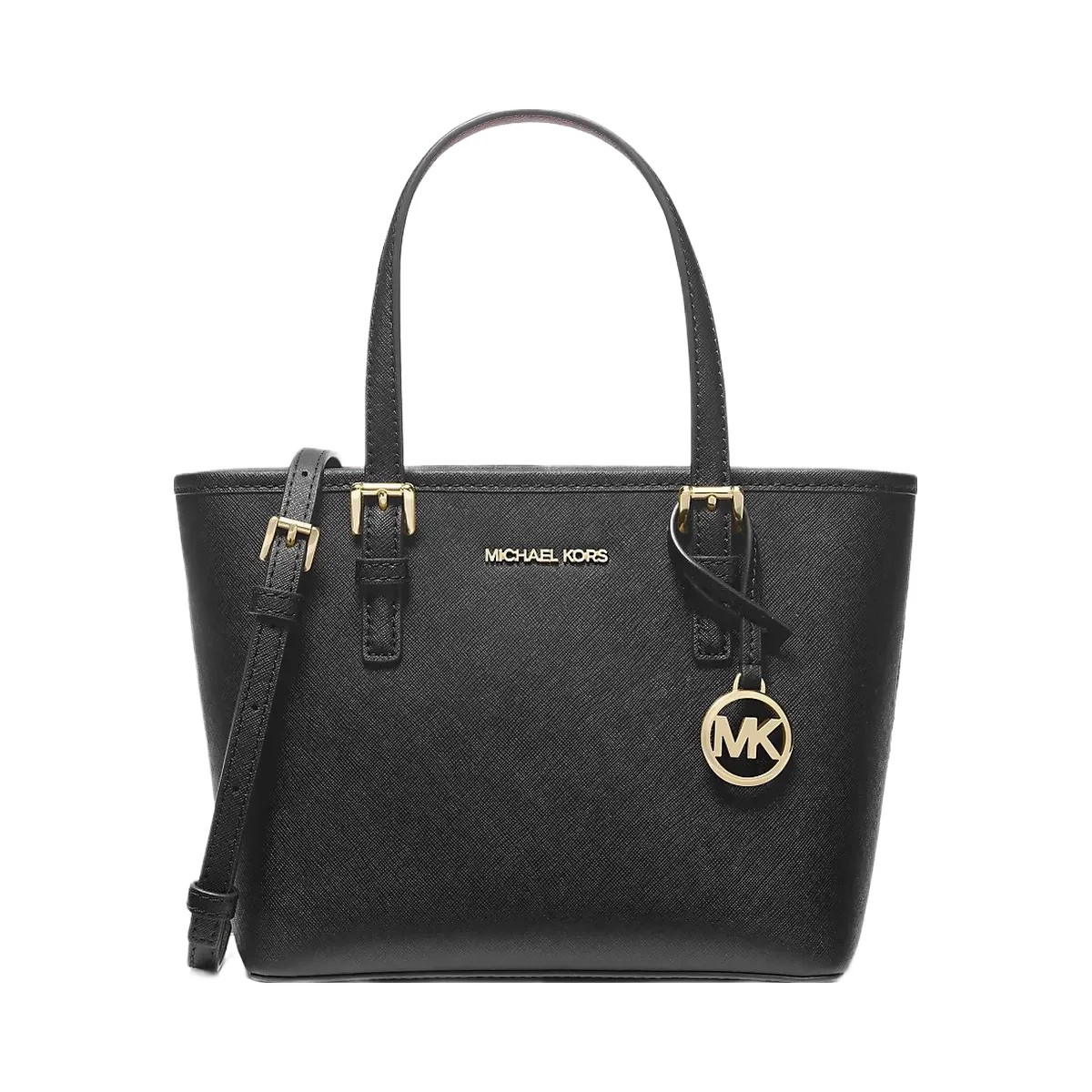Michael Kors Jet Set Travel Extra-Small Saffiano Leather Top-Zip Tote Bag Black - HypeFly India View 1