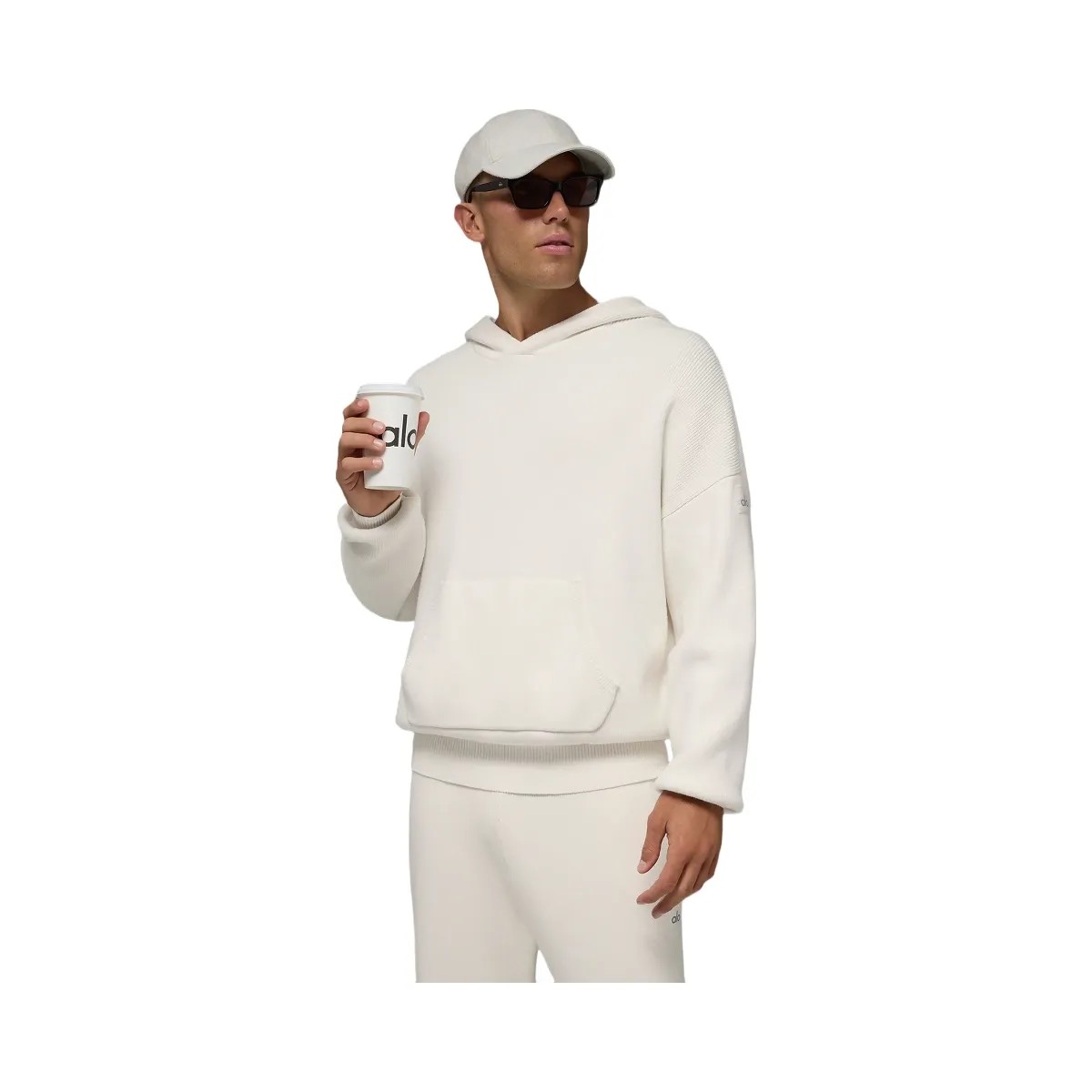 Alo Men's Scholar Hooded Sweater - Ivory - HypeFly India View 3