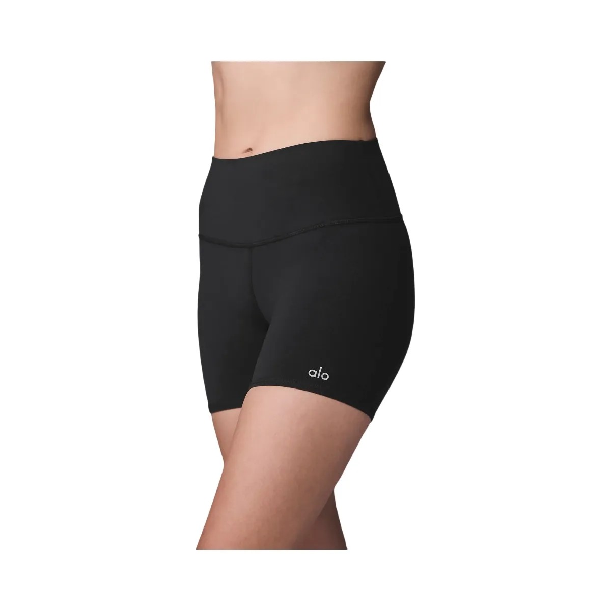 Alo Women's 5" Airbrush High-Waist Biker Short - Black - HypeFly India View 2