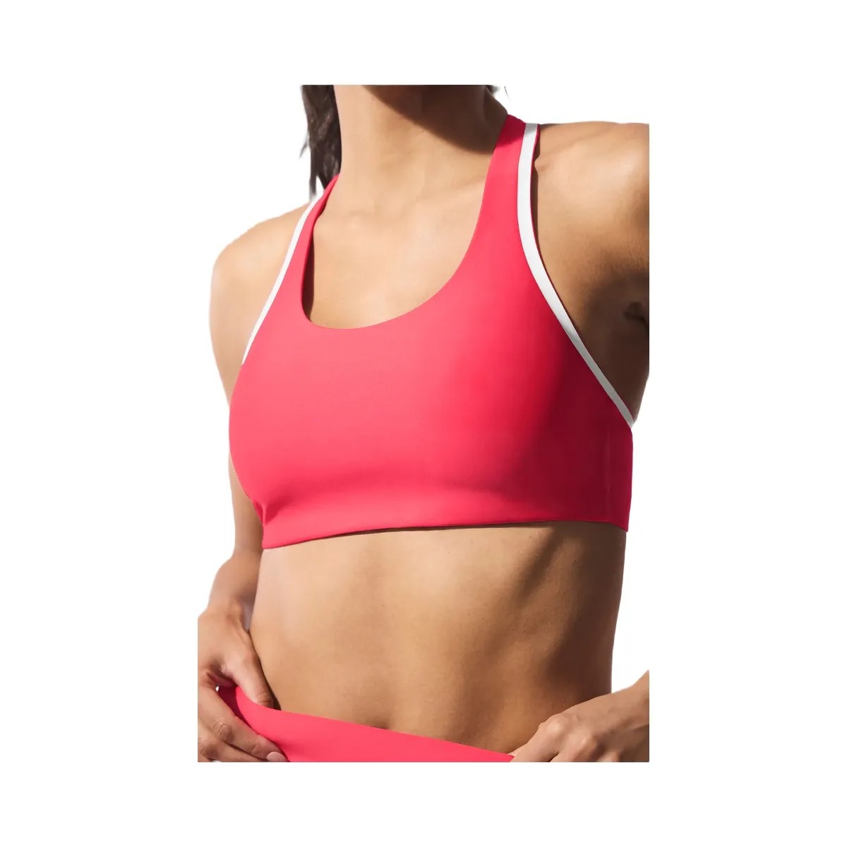 Alo Women's Airlift Super Sleek Contrast Bra - Candy Red/White - HypeFly India View 3