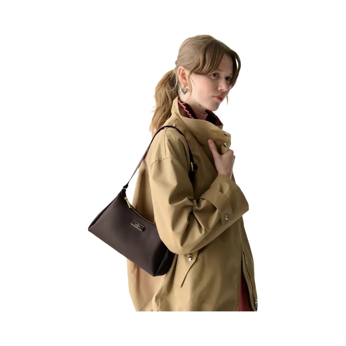 Kate Spade Carter Nylon Small Shoulder Bag Hot Fudge - HypeFly India View 2