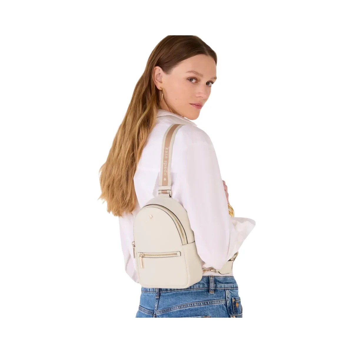 Kate Spade Emma Small Backpack Parchment - HypeFly India View 2