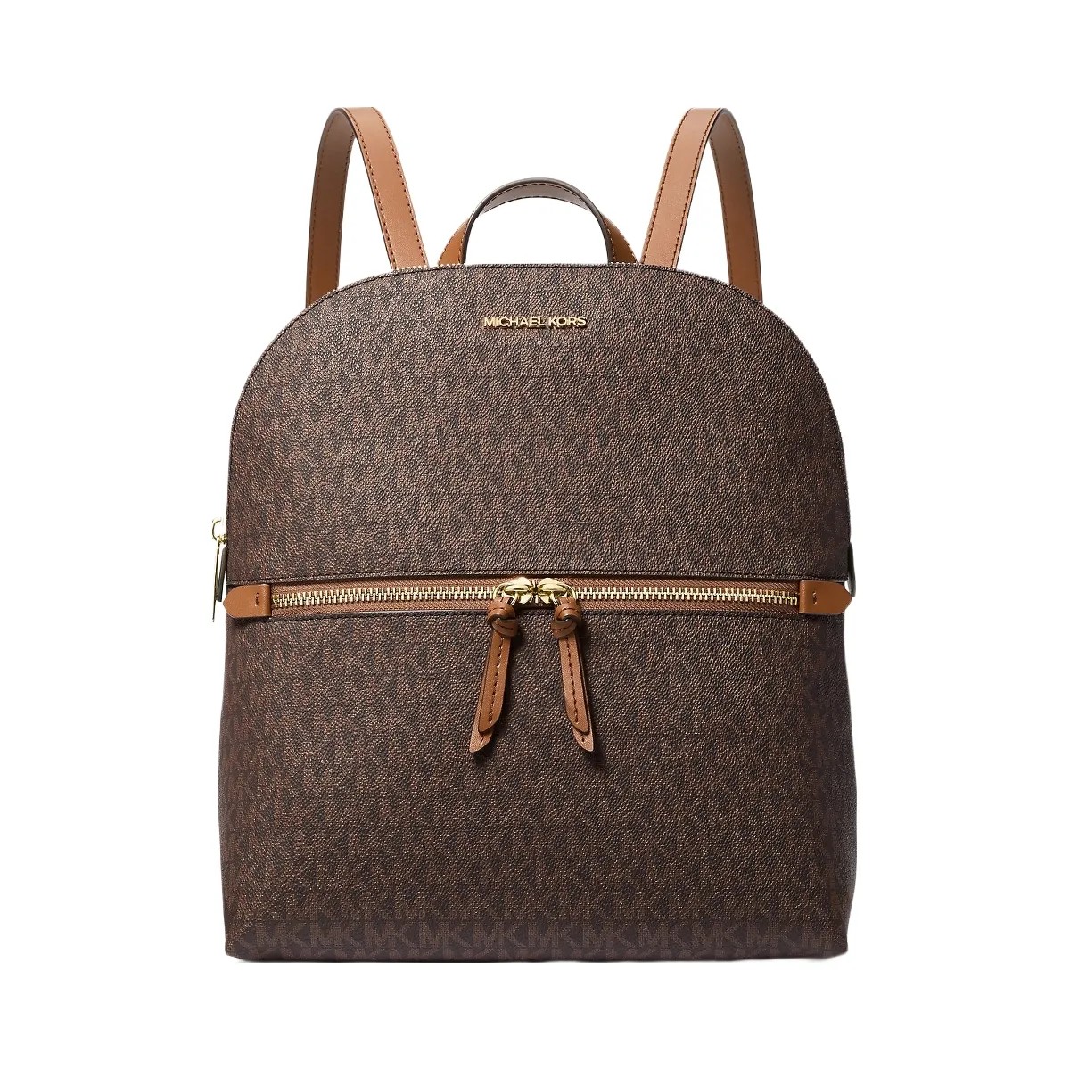 Michael Kors Dallas Medium Signature Logo Backpack Brown - HypeFly India View 1