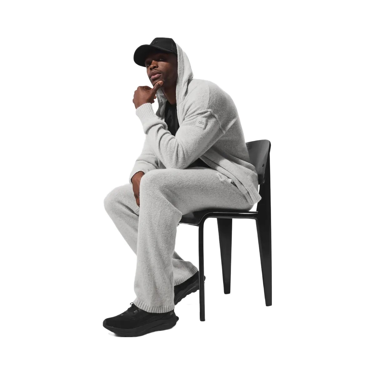 Alo Men's Wool Cashmere New Class Sweatpant - Pearl Grey Heather - HypeFly India View 5