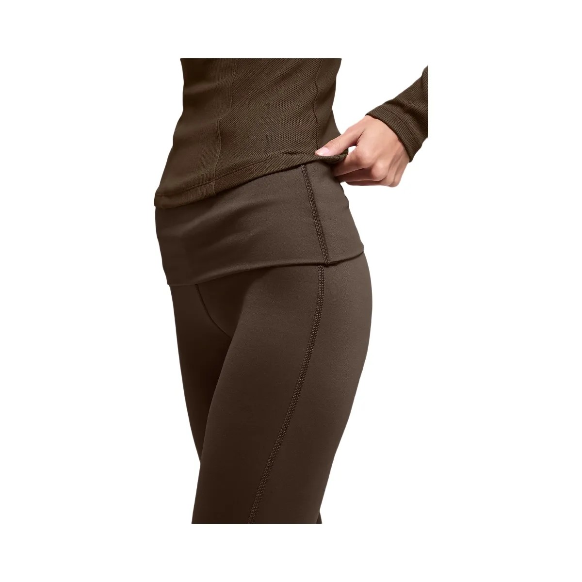 Alo Women's ALO Softsculpt Foldover Flare Legging - Espresso - HypeFly India View 3