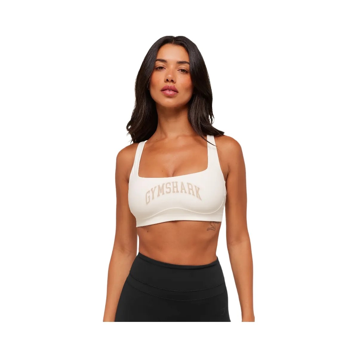 Gymshark Collegiate Sports Bra - Soft White - HypeFly India View 6