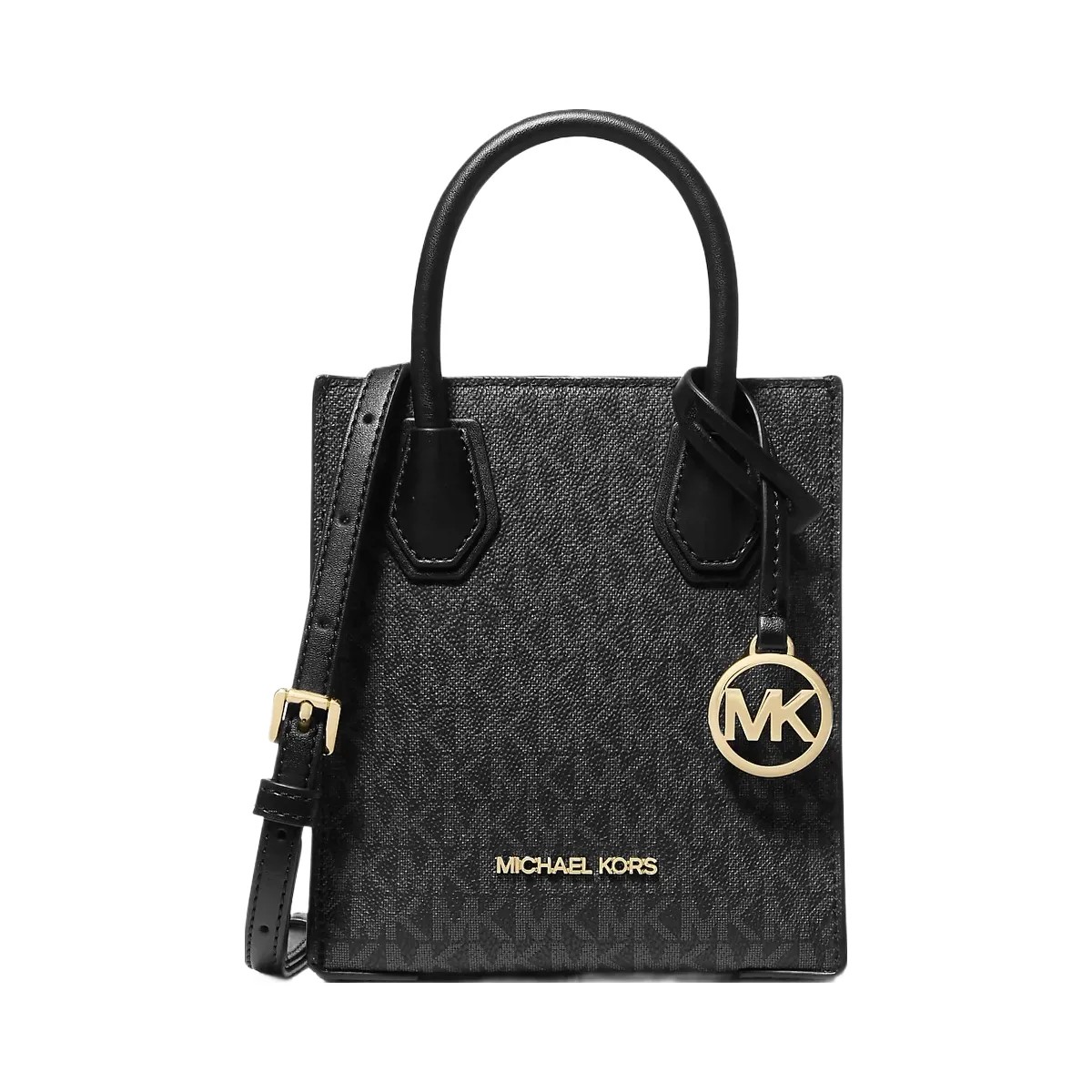 Michael Kors Mercer Extra-Small Logo and Leather Crossbody Bag Black - HypeFly India View 1