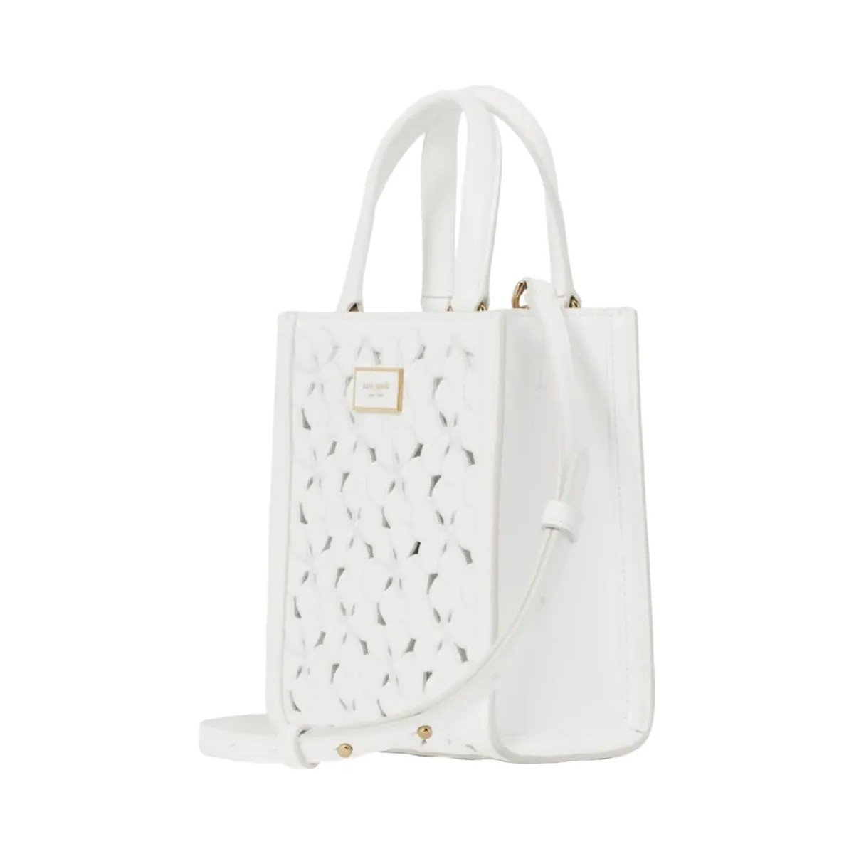 Kate Spade Manhattan Eyelet Mini Tote True White - HypeFly India View 4