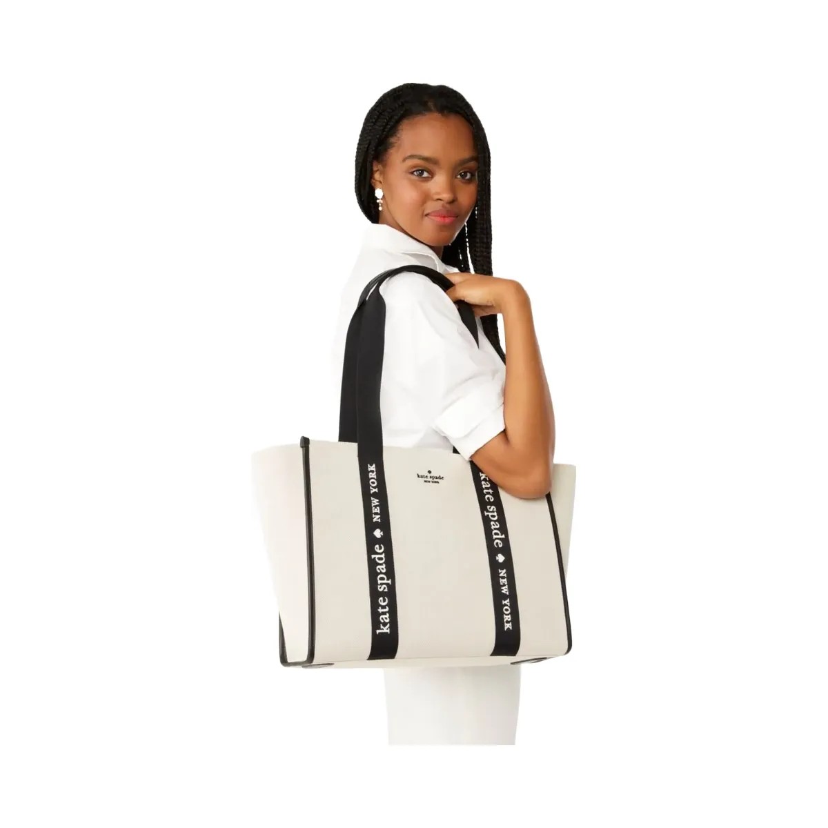 Kate Spade Kip Canvas Large Tote Natural Multi - HypeFly India View 2