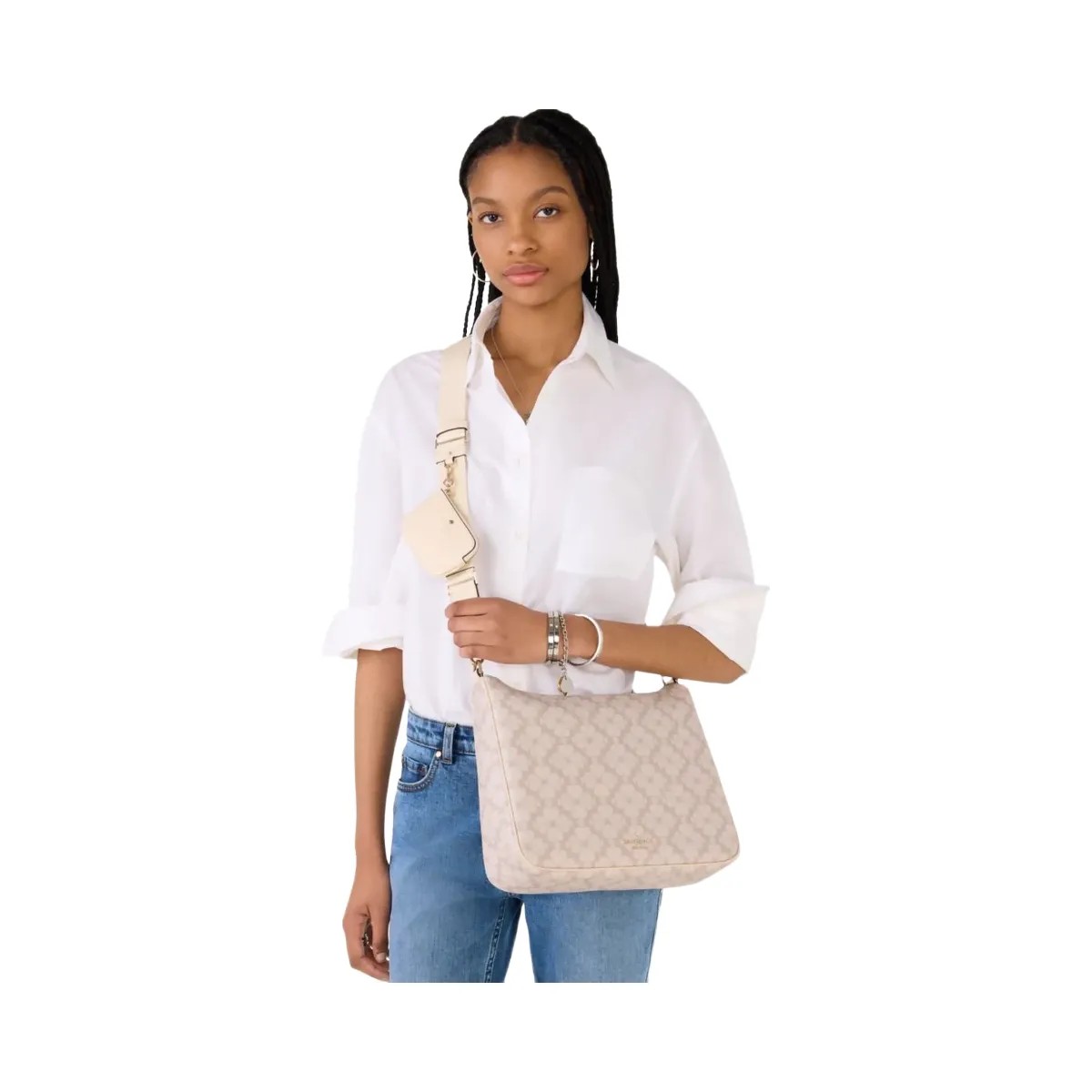 Kate Spade Flower Large Crossbody With Pouch Dark Beige Multi - HypeFly India View 2