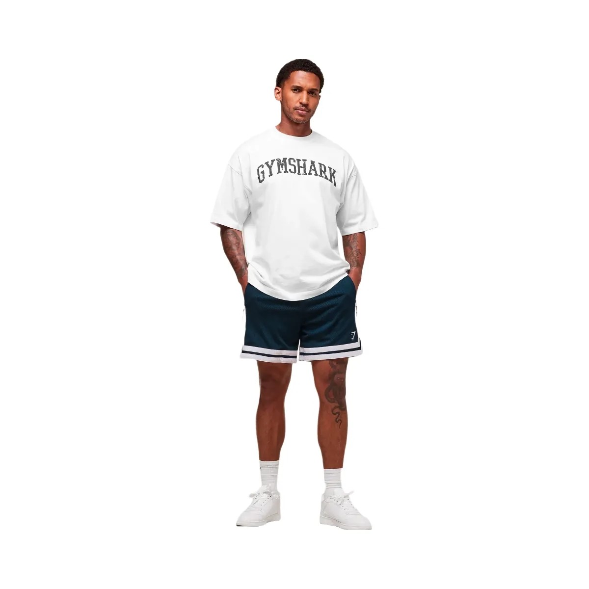Gymshark Campus Mesh Shorts - Navy - HypeFly India View 3