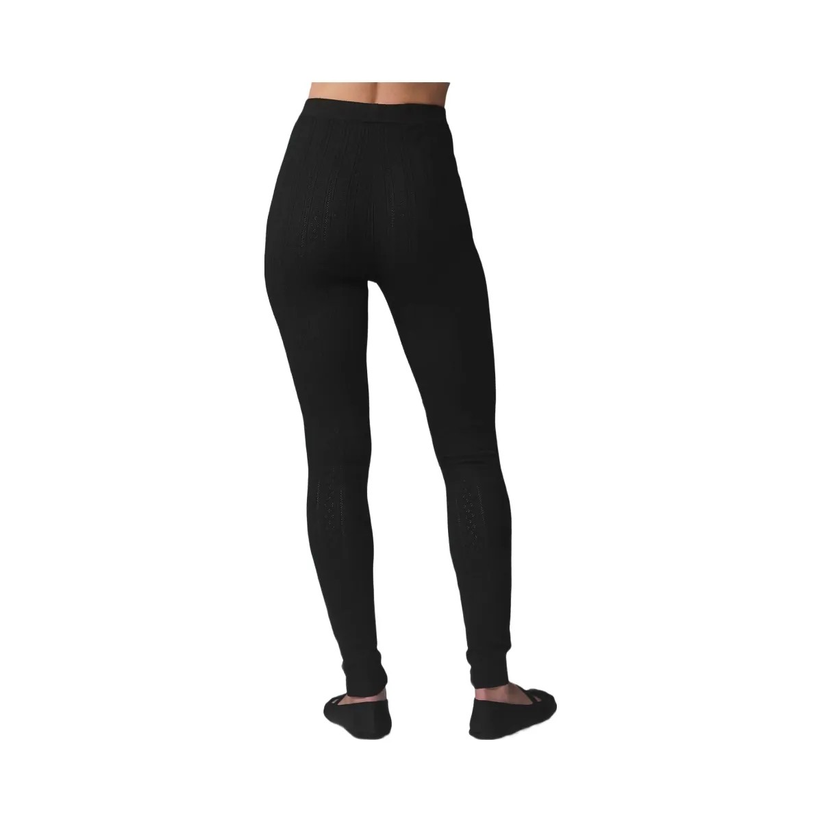 Alo Women's Pointelle Sweater High-Waist Be Mine Legging - Black - HypeFly India View 4