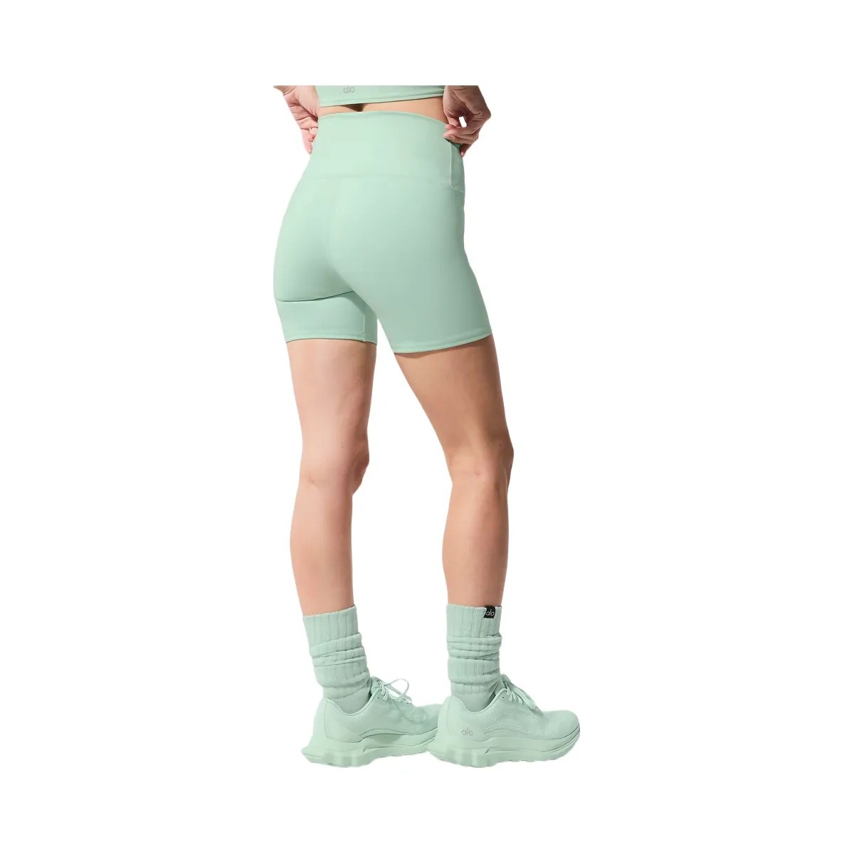 Alo Women's 5" Airbrush High-Waist Biker Short - Spearmint - HypeFly India View 2