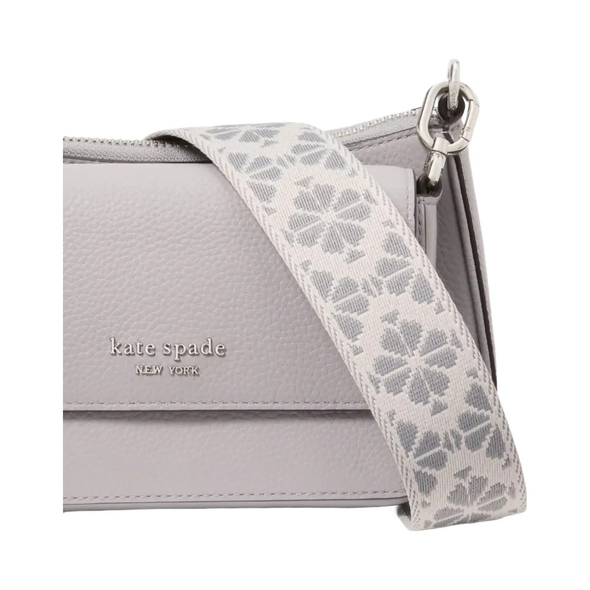 Kate Spade Double Up Webbed Strap Crossbody Nimbus Grey - HypeFly India View 6