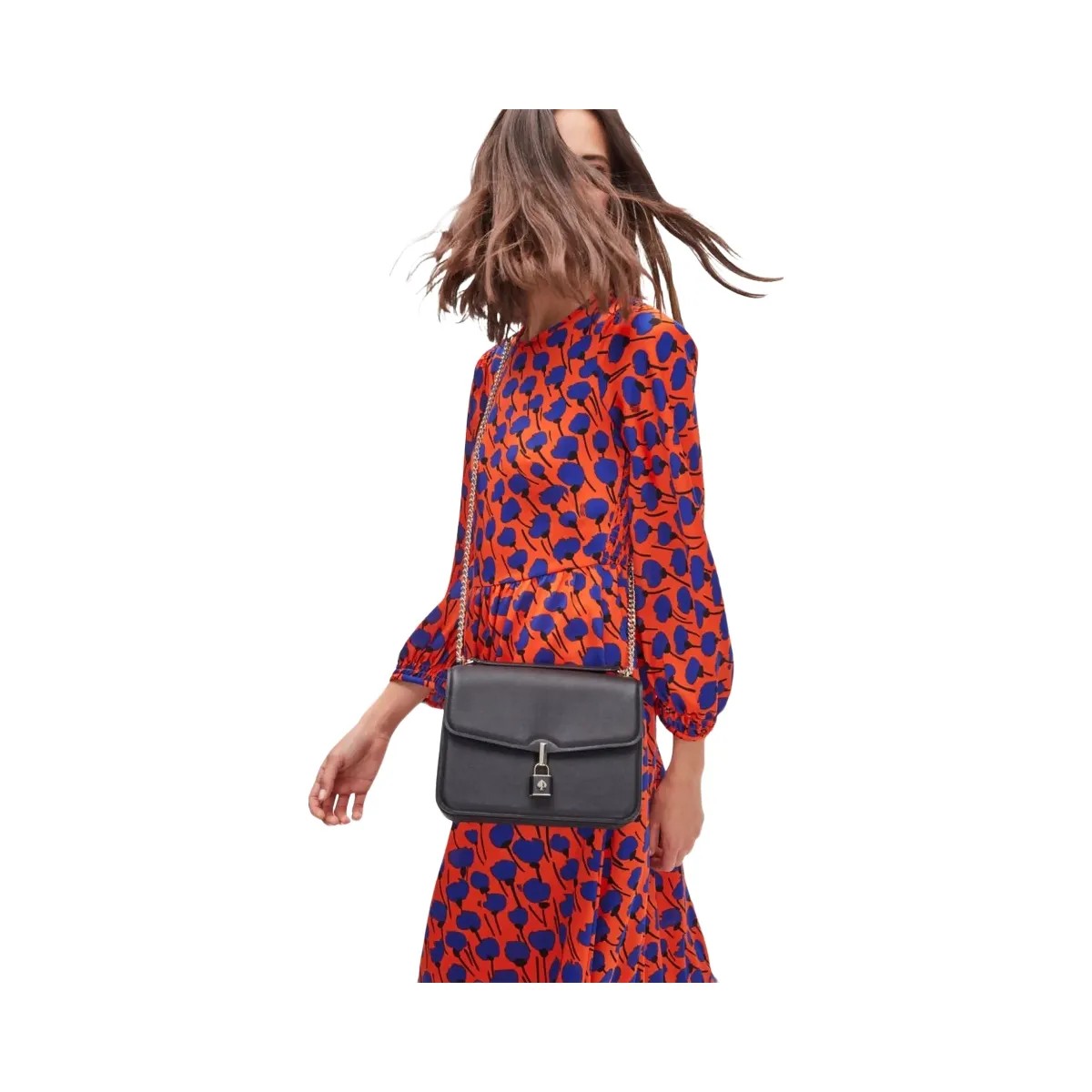 Kate Spade Locket Large Flap Shoulder Bag Black - HypeFly India View 4