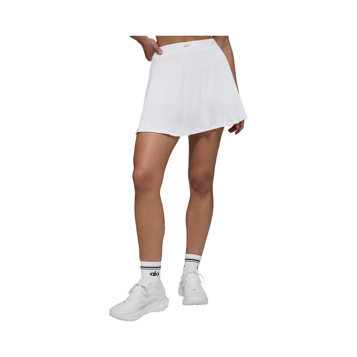 Alo Women's Micro Plisse Tennis Skirt - White - HypeFly India View 1
