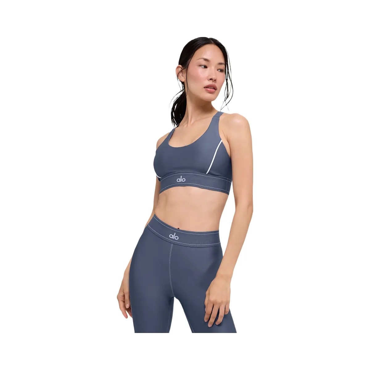 Alo Women's Airlift Suit Up Bra - Bluestone/White - HypeFly India View 1