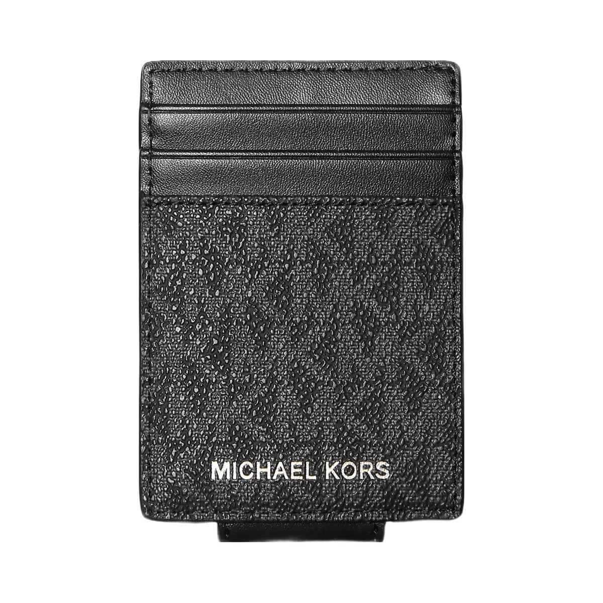 Michael Kors Cooper Signature Logo Money Clip Card Case Black - HypeFly India View 1