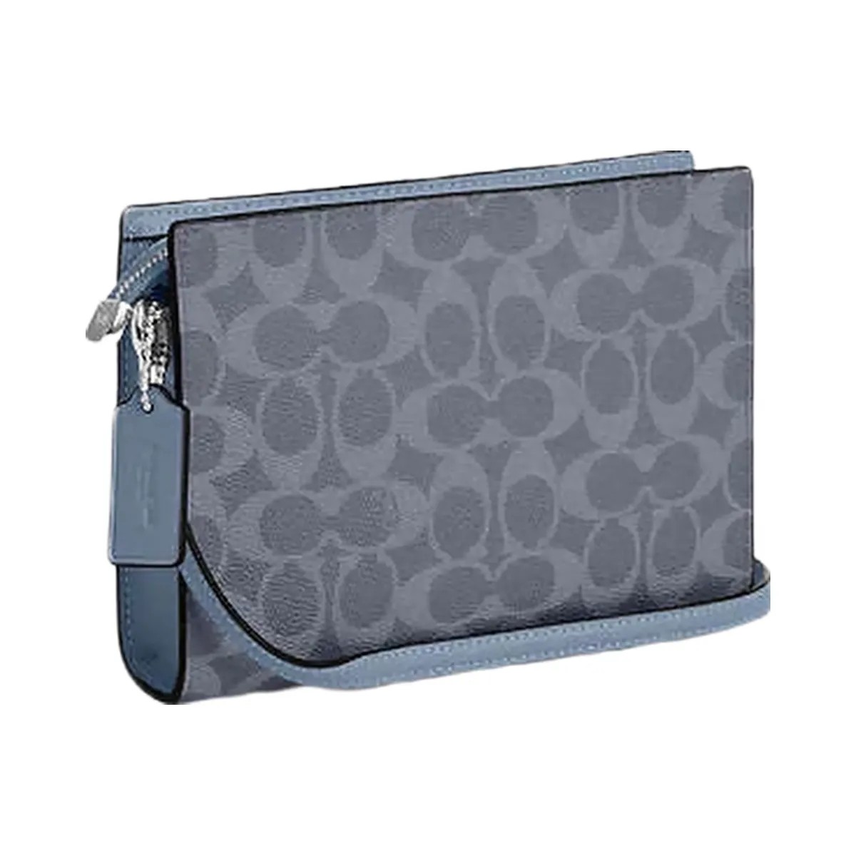 Coach Slim Crossbody Bag In Signature Canvas Signature Canvas-Silver-Chambray - HypeFly India View 2