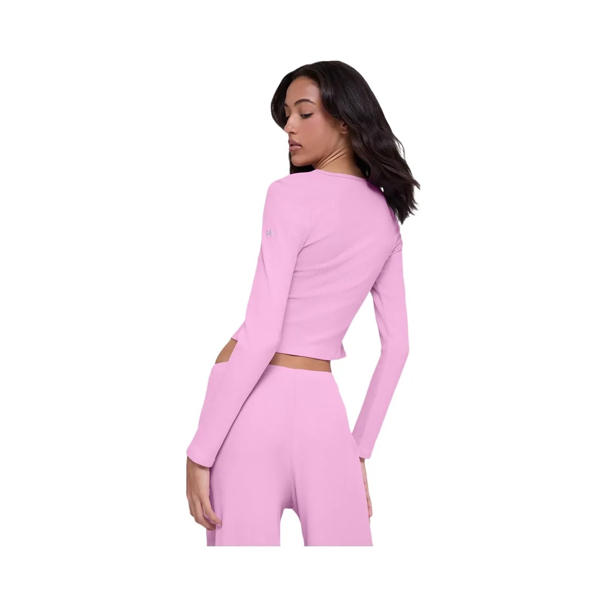 Alo Women's Dreamlight Long Sleeve Top - Candy Heart Pink - HypeFly India View 2