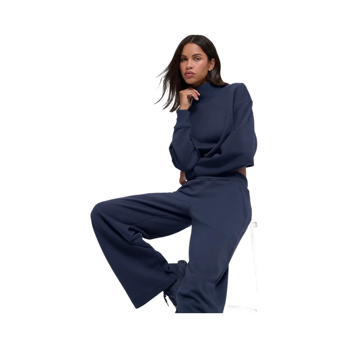 Alo Women's Cropped Serenity Coverup - Navy - HypeFly India View 4