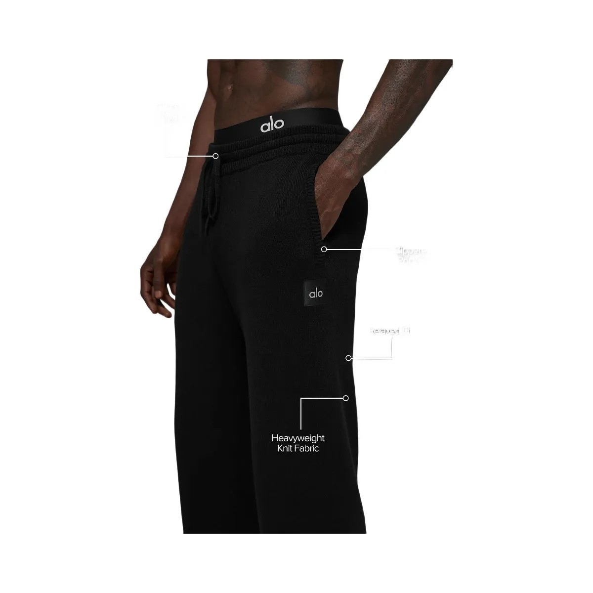 Alo Men's Scholar Straight Leg Sweatpant - Black - HypeFly India View 2