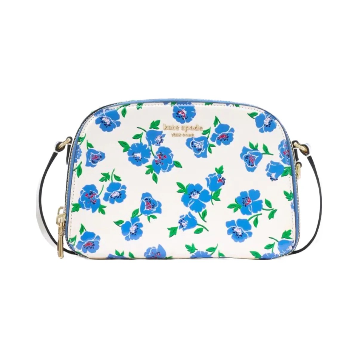 Kate Spade Devin Springtime Blooms Double Zip Dome Crossbody Cream Multi - HypeFly India View 6