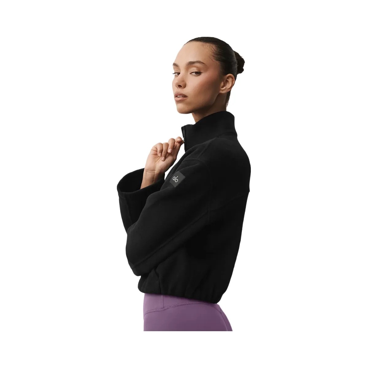 Alo Women's Double Face Wool City Girl Jacket - Black - HypeFly India View 4