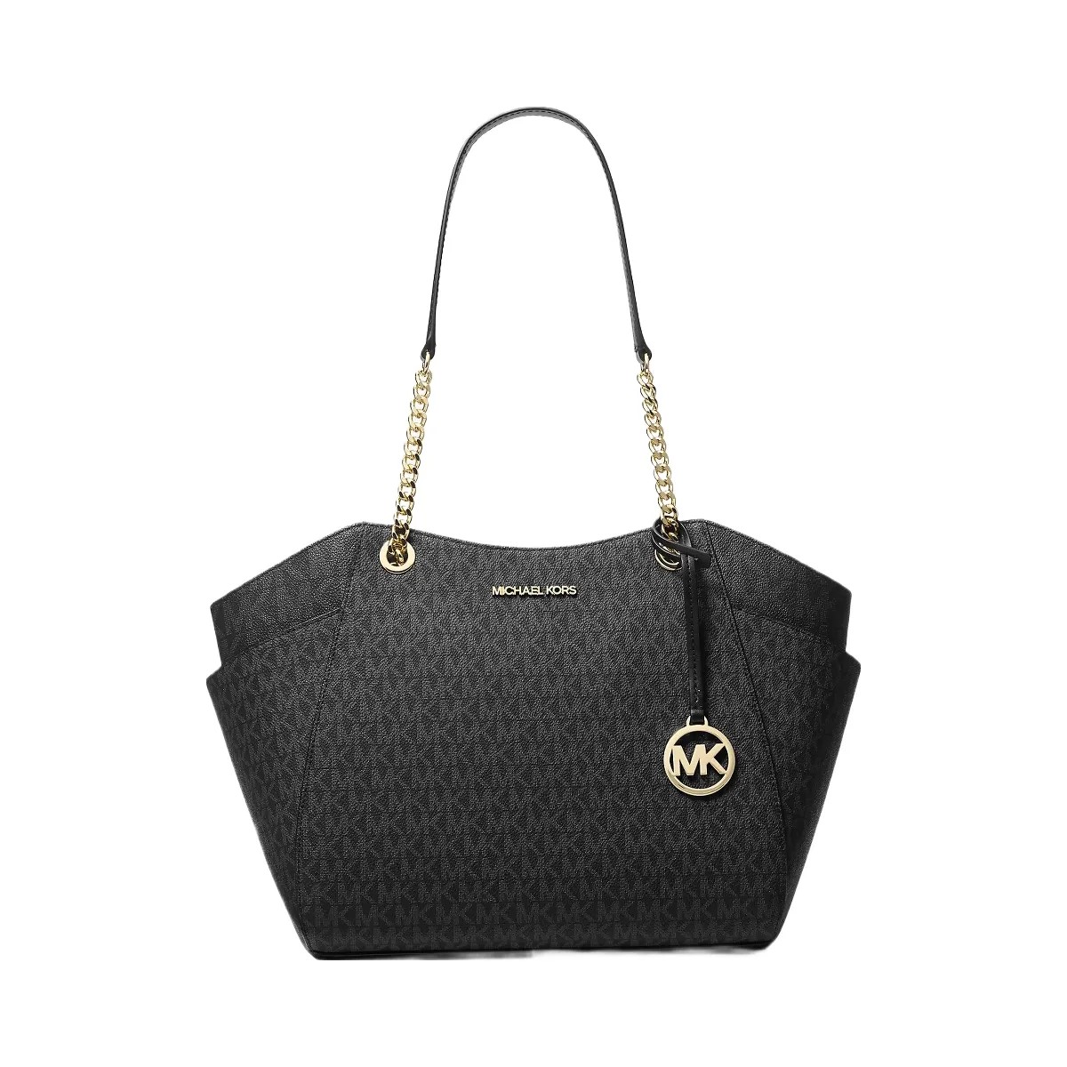 Michael Kors Jet Set Large Signature Logo Shoulder Bag Black - HypeFly India View 1