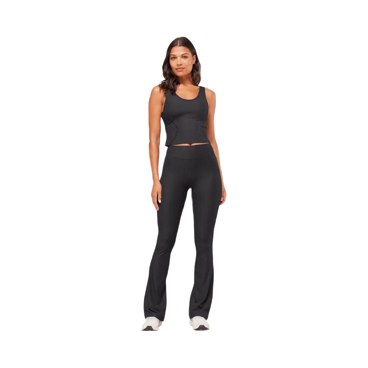 Gymshark Ribbed Flared Legging - Black - HypeFly India View 4